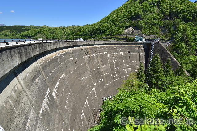 右岸から見たダム全体